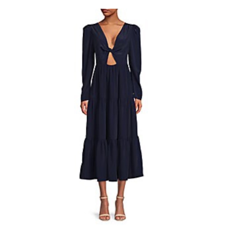 COPY - Navy WAYF midi keyhole dress - NEW - never been worn